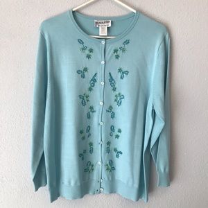 Pendleton Vintage Teal  Silk Sweater Sz. L